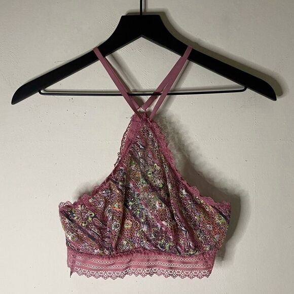Victoria’s Secret High Neck Wired Lace Halter Bralette - Picture 1 of 9